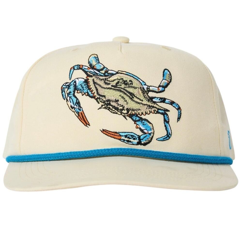 DC Fly Shop Birch new men’s hat duck camp cap nwt Blue Crab Ivory embroidered